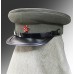 Фуражка суконная для командного состава Красной Армии, обр. 1941г., на военное время. Вариант с козырьком из фибры черного цвета и черным кожаным позументом.